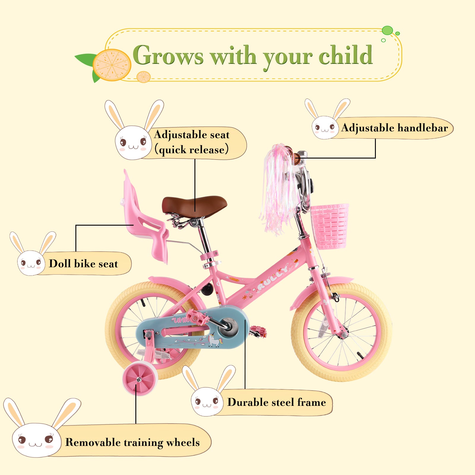 Rully Princess Kids Bike, Pink
