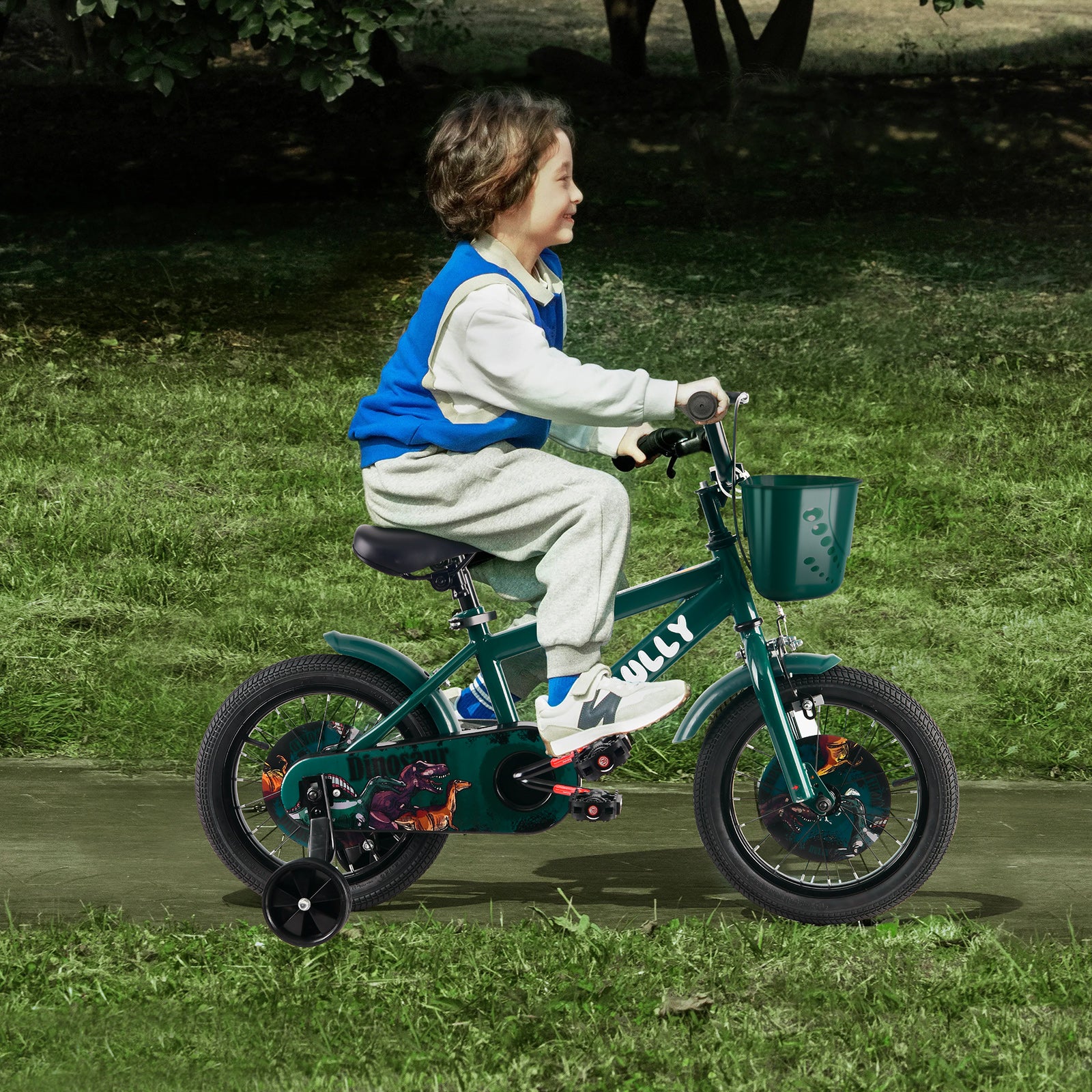 RULLY Dinosaur Kids Bike, Green