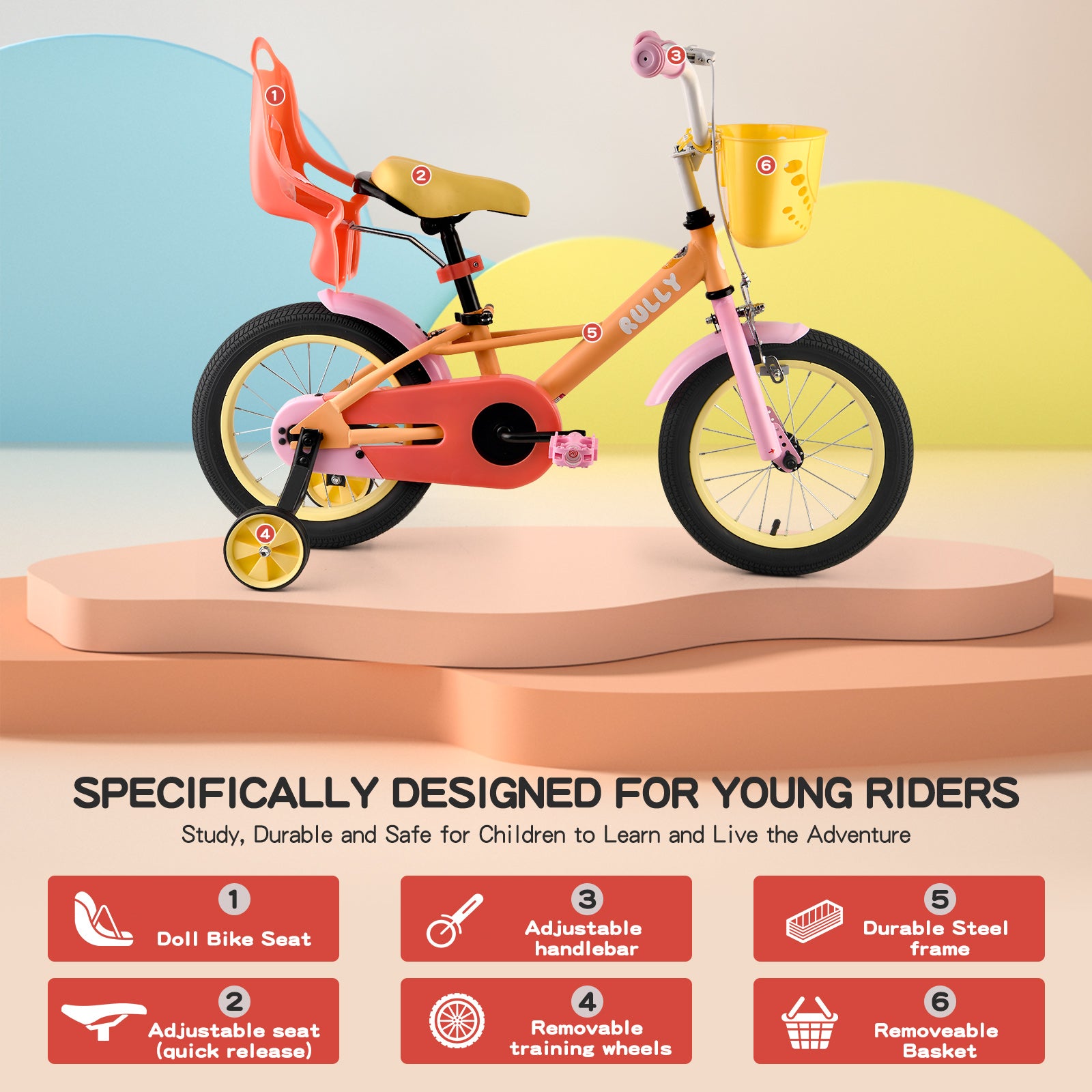 RULLY Macaron Girls Bike, Yellow
