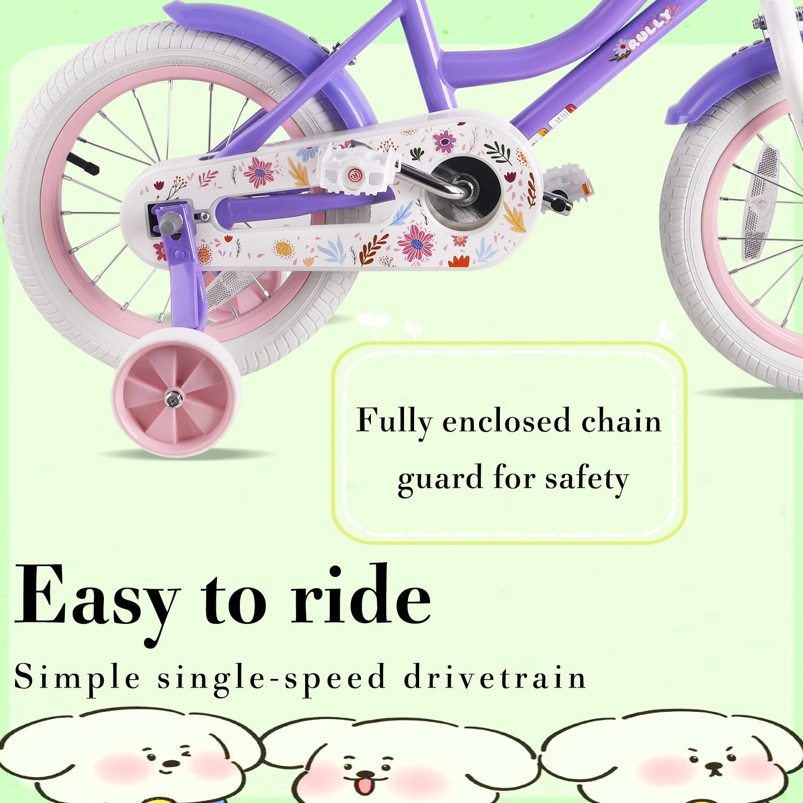 Rully Dasiy Kids Bike, Purple