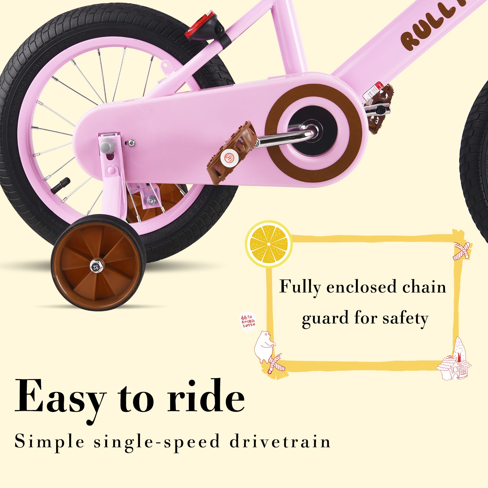 RULLY Retro Kids Bike, Pink