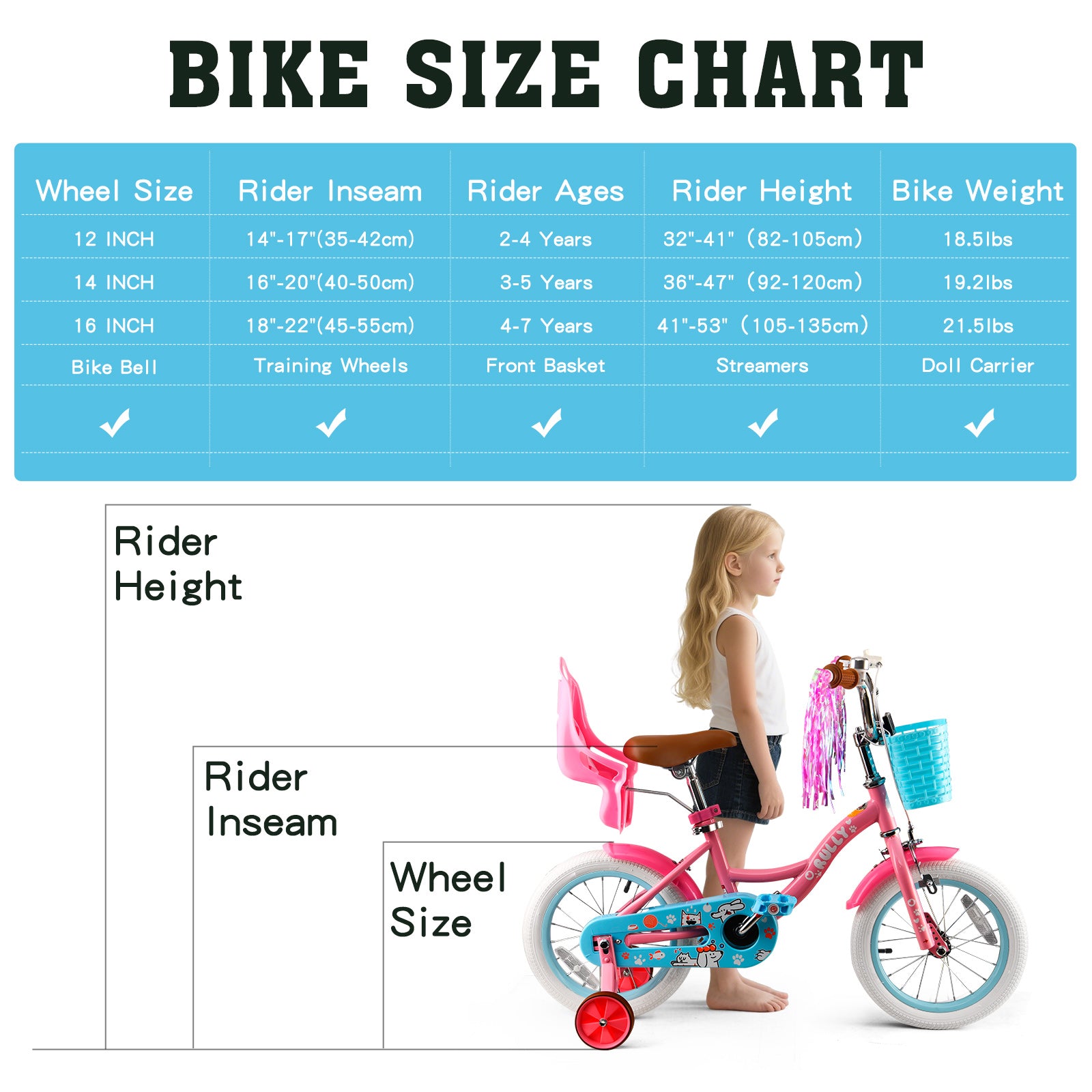 Rully Puppy Kids Bike, Pink