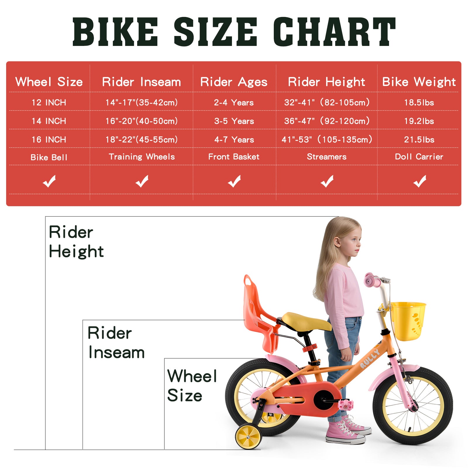RULLY Macaron Girls Bike, Yellow