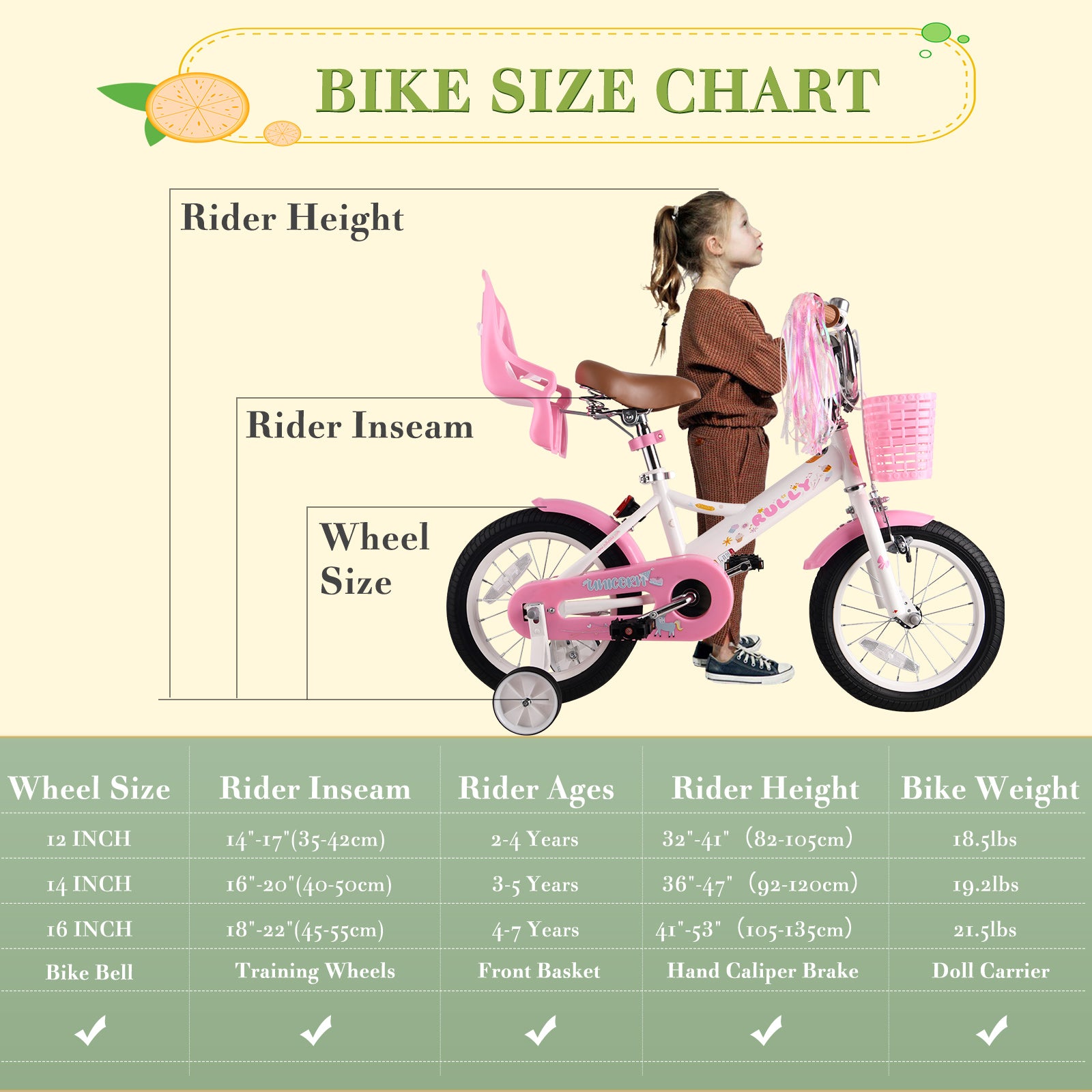 Rully Princess Kids Bike, White