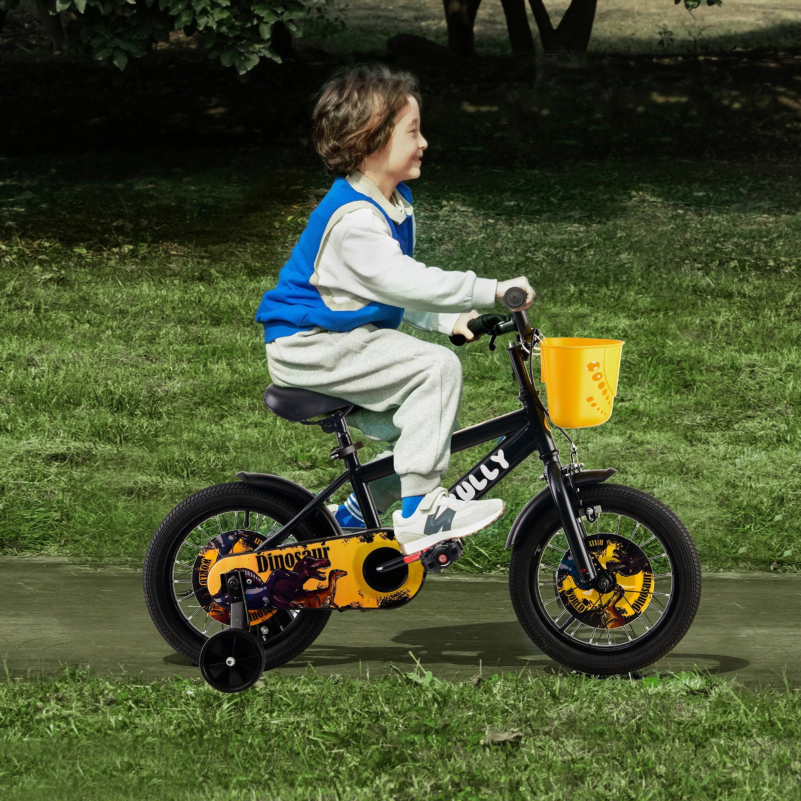 RULLY Dinosaur Kids Bike, Black