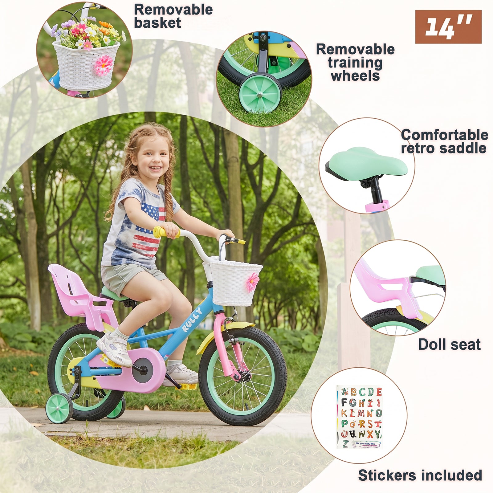 RULLY Macaron Girls Bike, Yellow