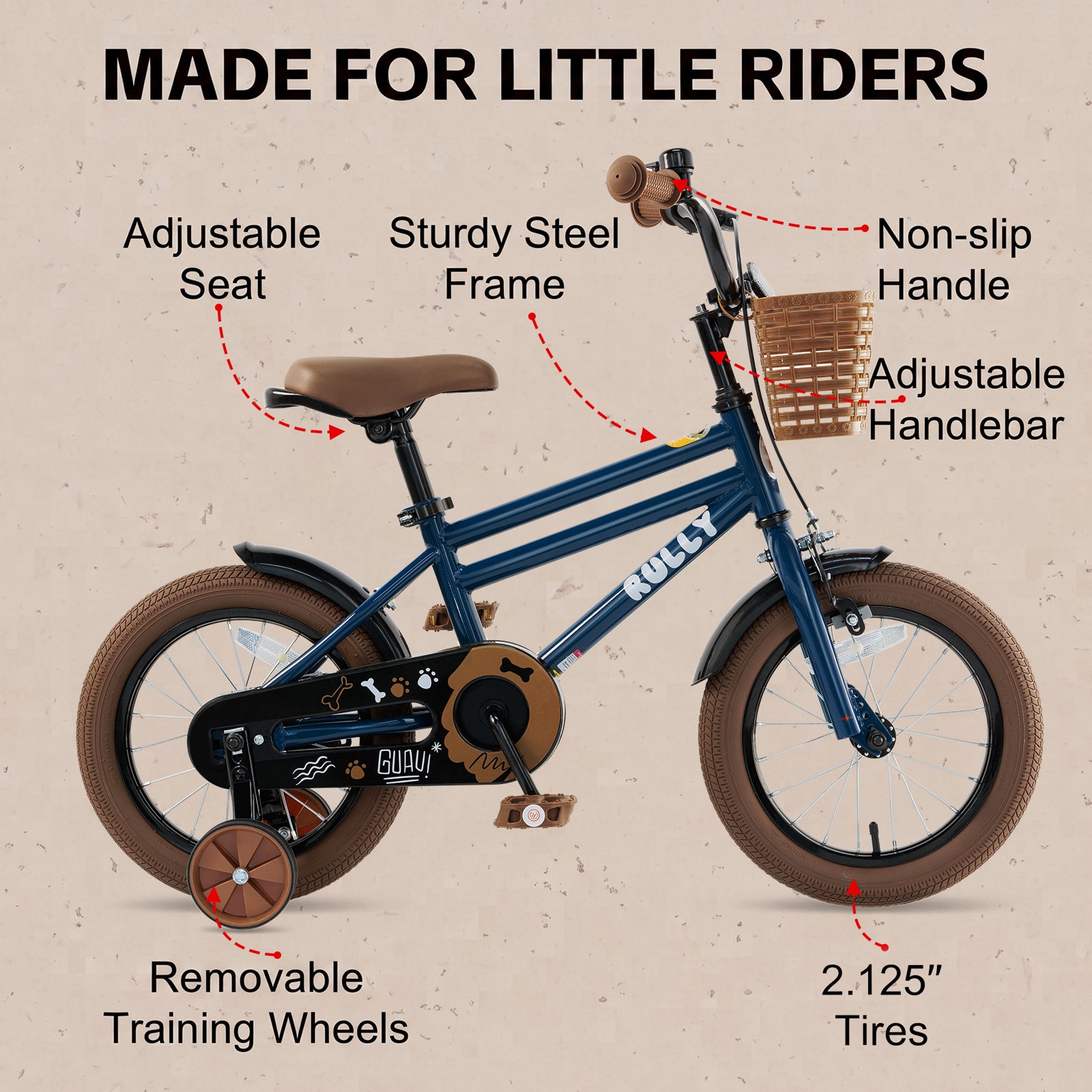 Rully Puppy Kids Bike, Blue