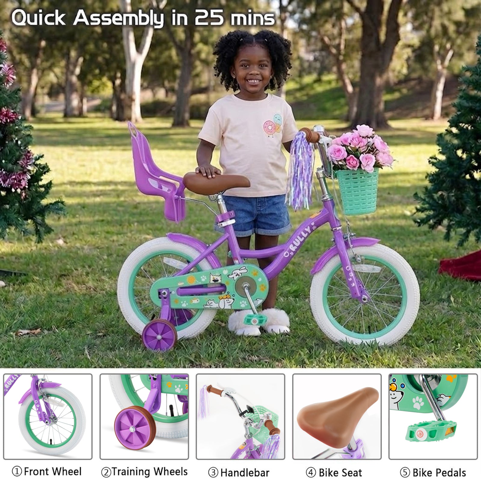 Rully Puppy Kids Bike, Purple