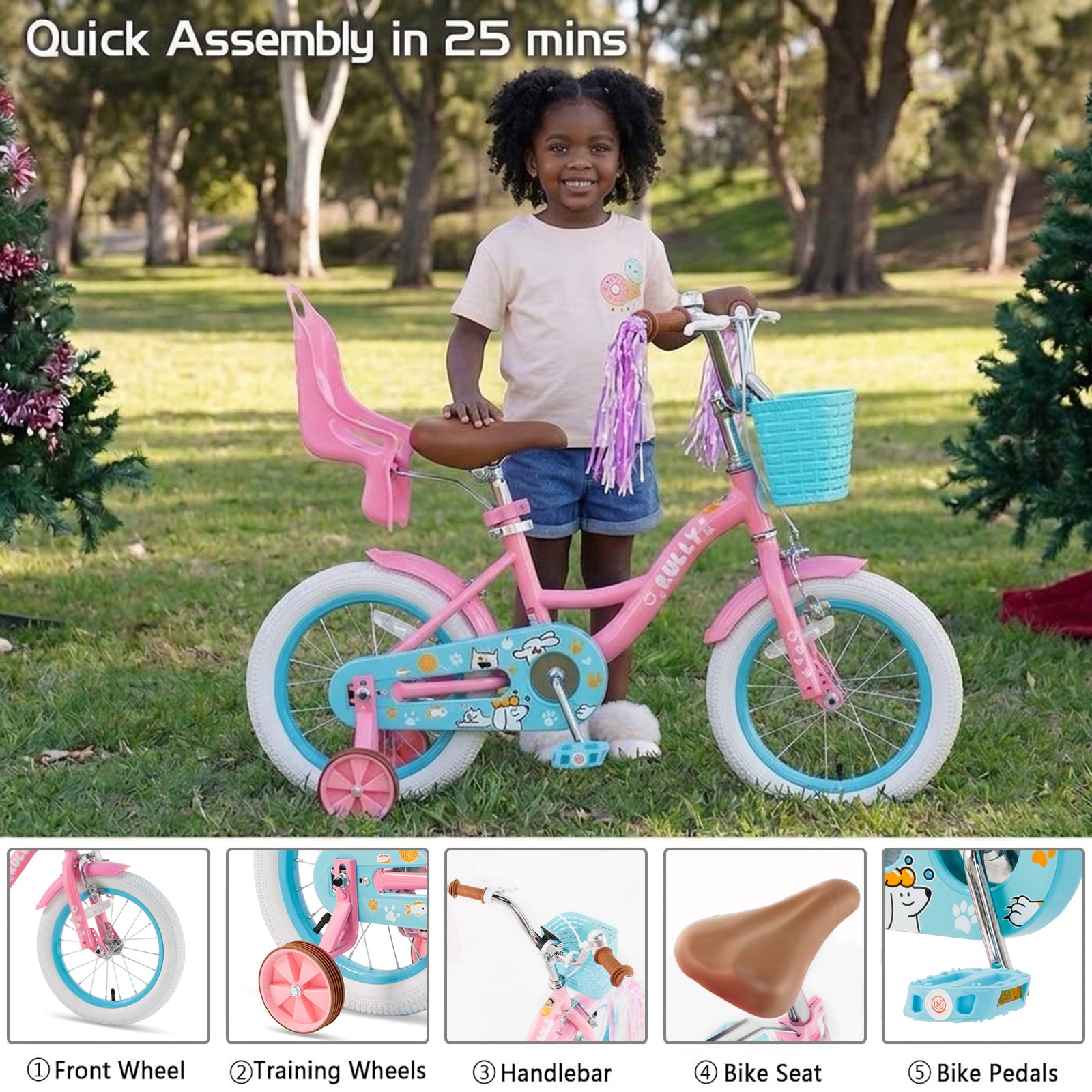 Rully Puppy Kids Bike, Pink