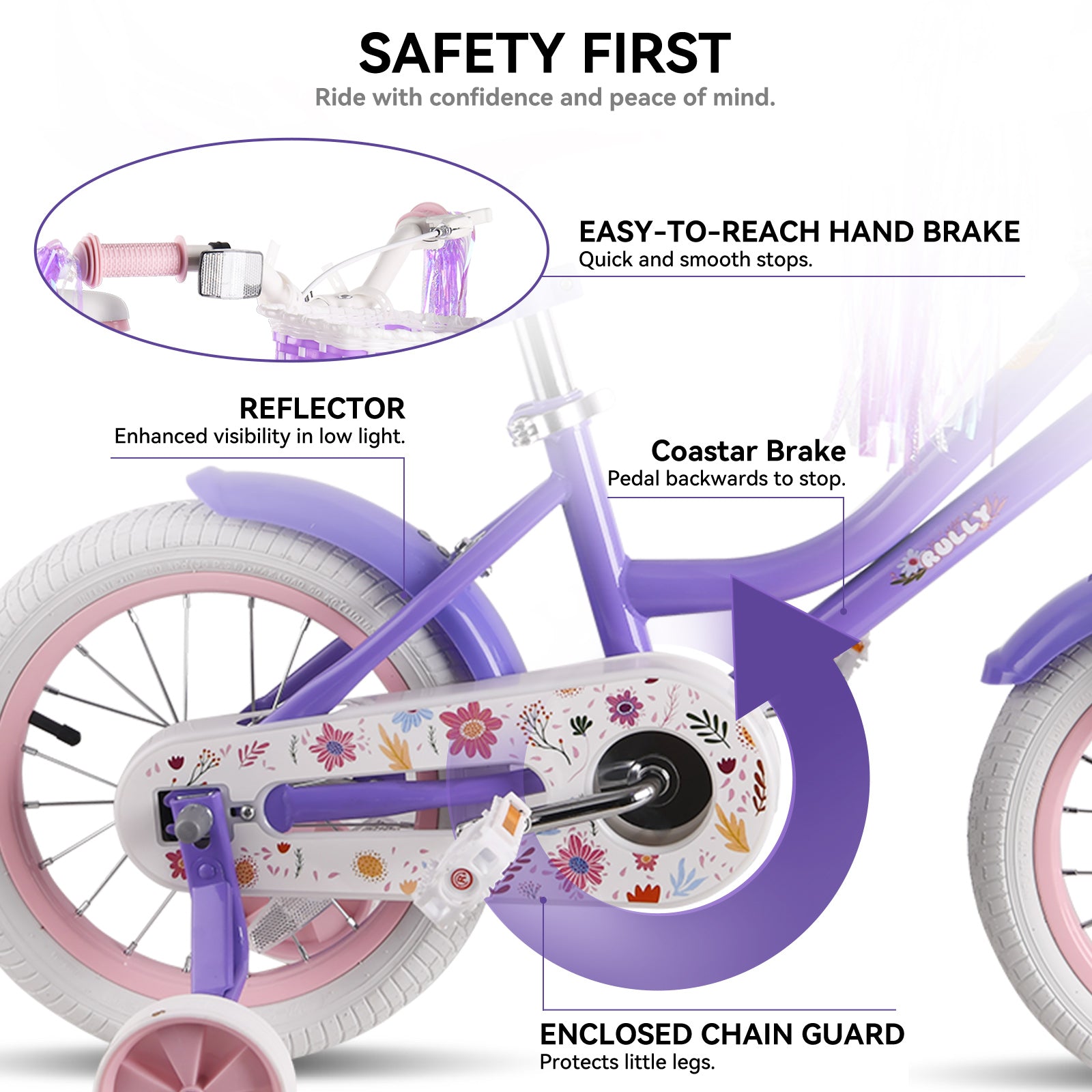 Rully Dasiy Kids Bike, Purple