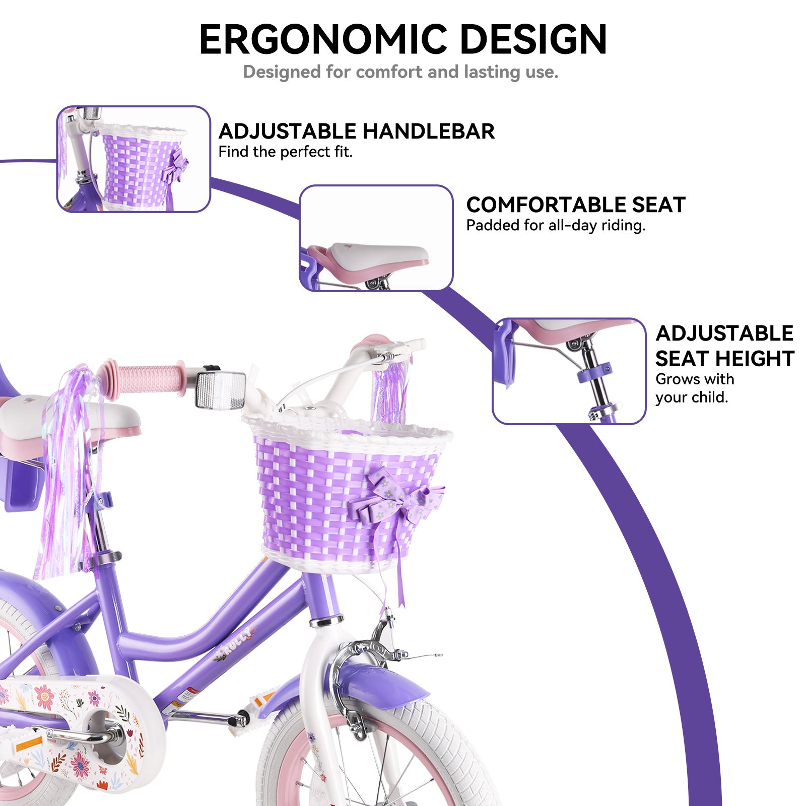 Rully Dasiy Kids Bike, Purple