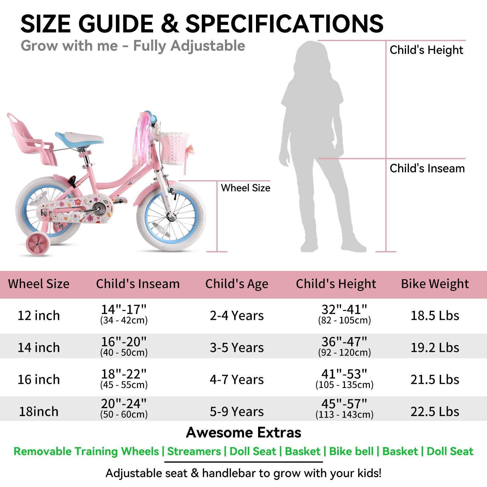 Rully Dasiy Kids Bike, Pink