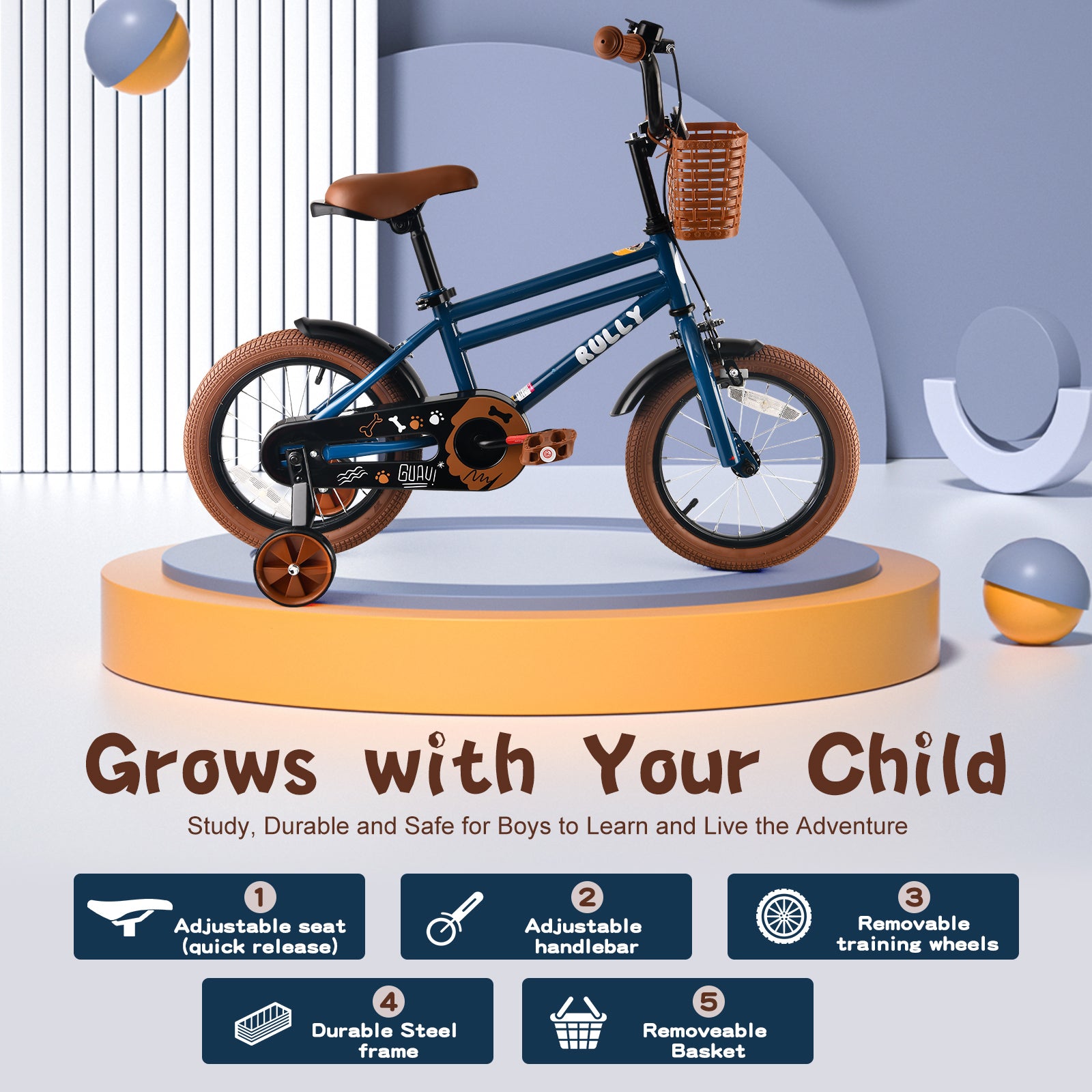 Rully Puppy Kinderfahrrad, Blau 