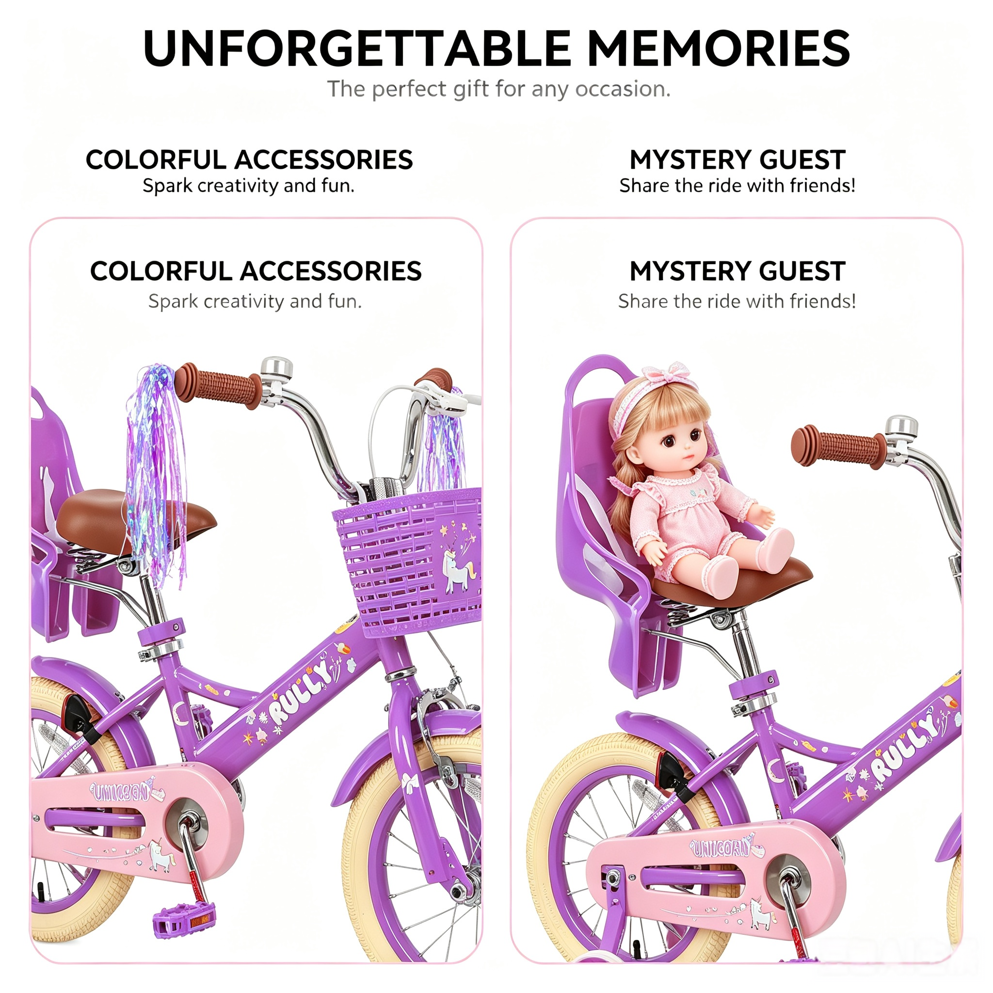 Rully Princess Kids Bike, Purple