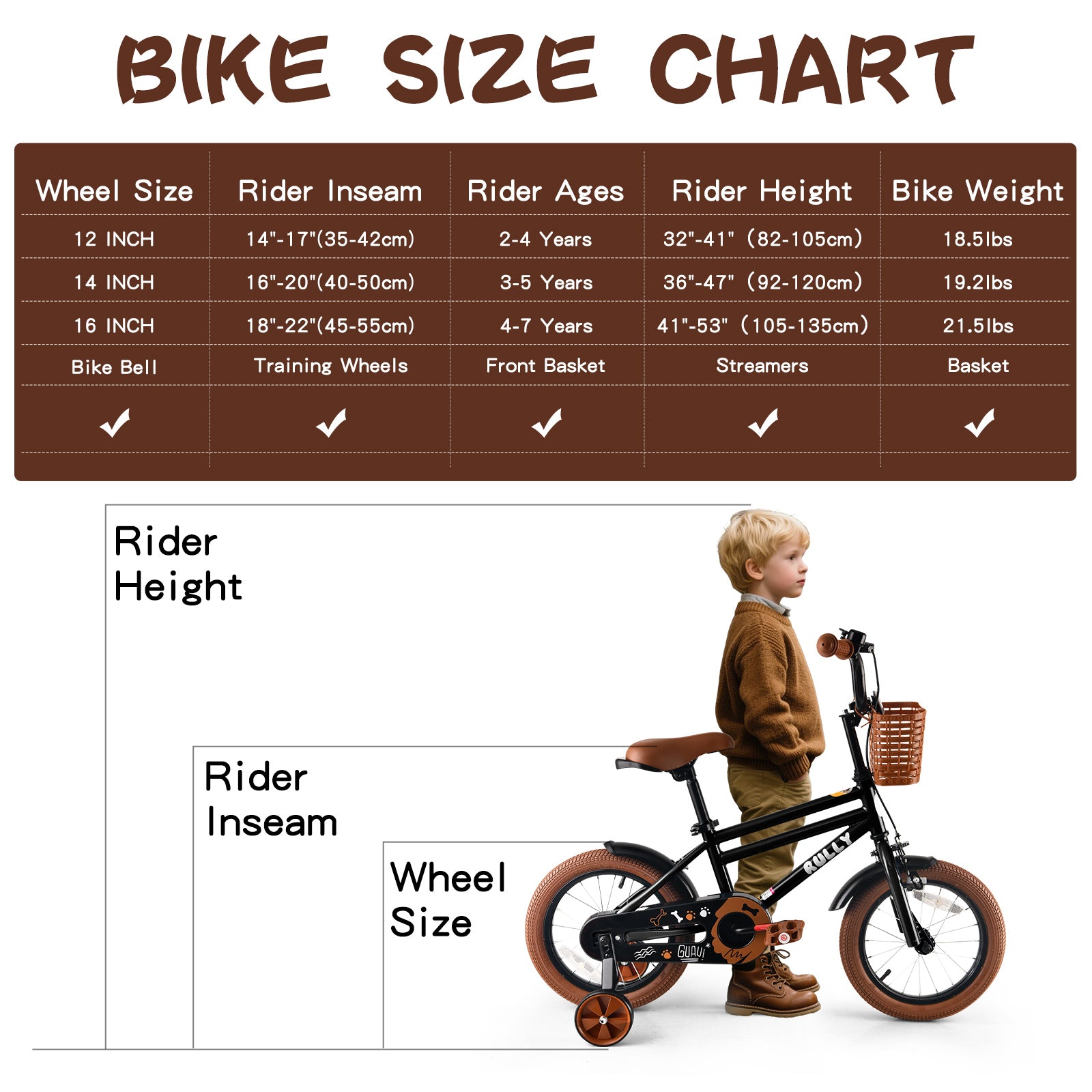 Rully Puppy Kids Bike, Black