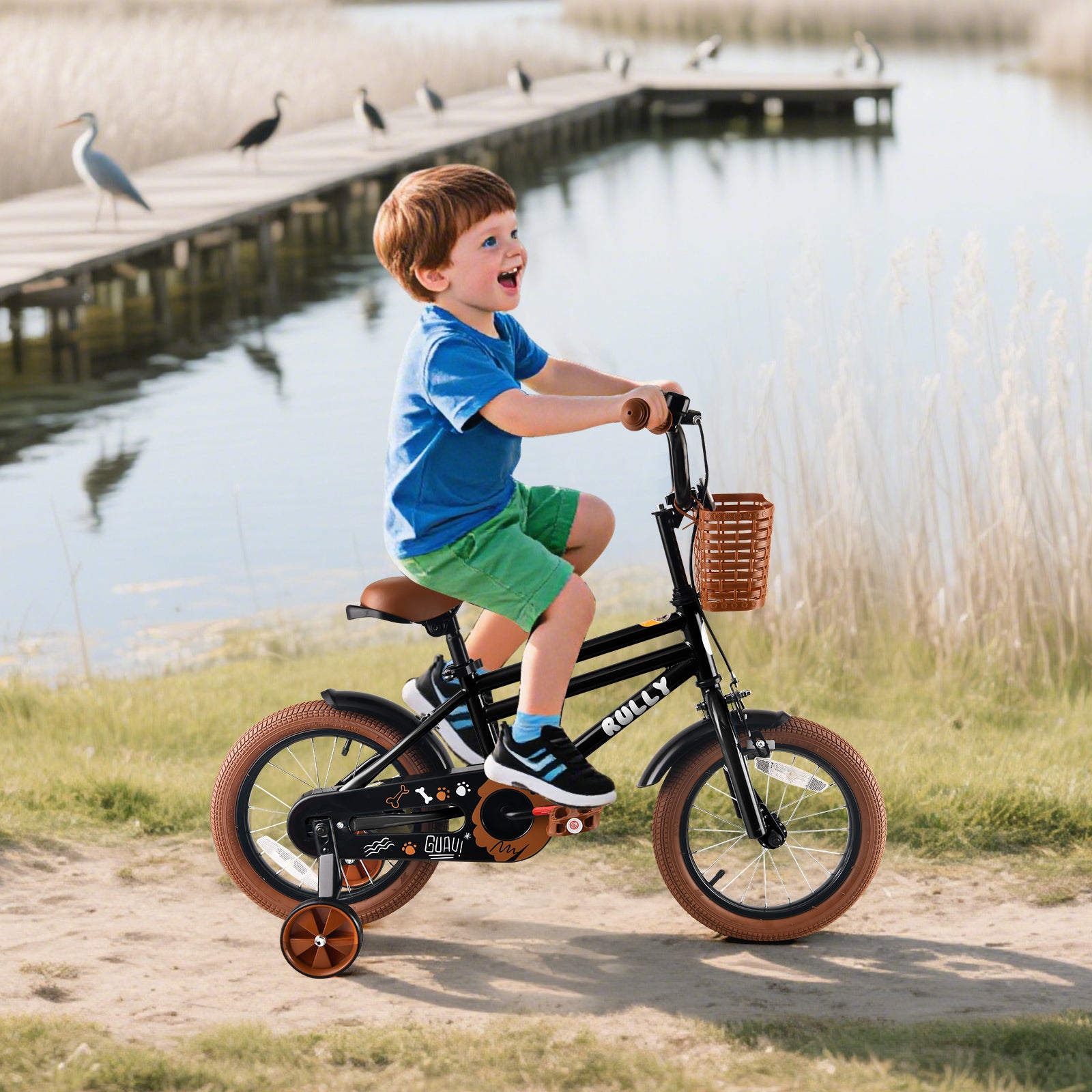 Rully Puppy Kinderfahrrad, Schwarz 