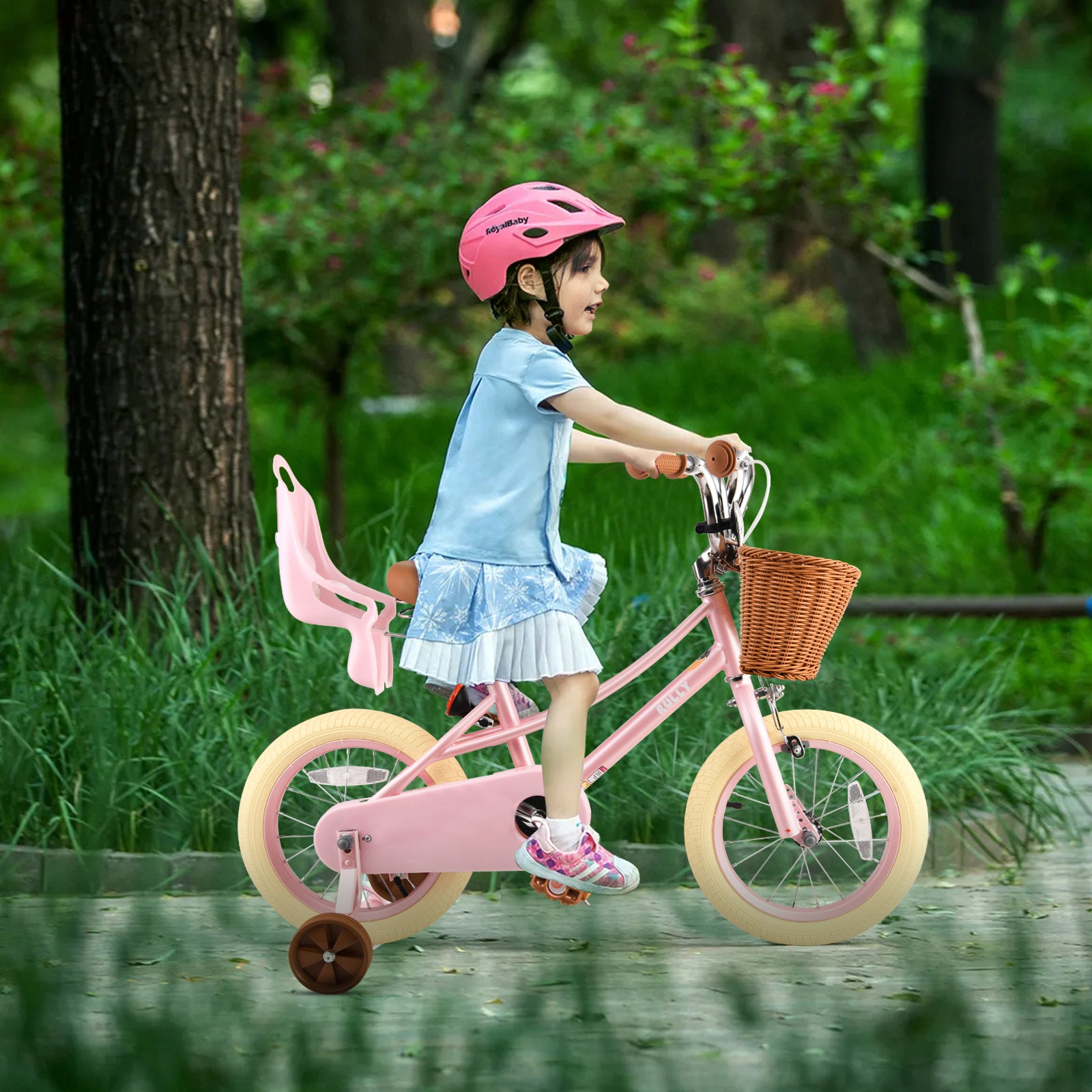 RULLY Donna Kids Bike for 2-7 Years with Training Wheels & Front Handbrake